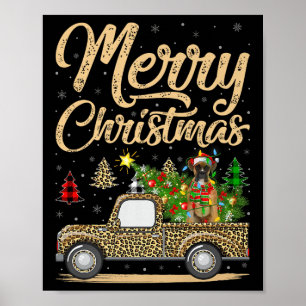 Affiche Chien Boxer Sapin de Noël Léopard Camion Chien Noë