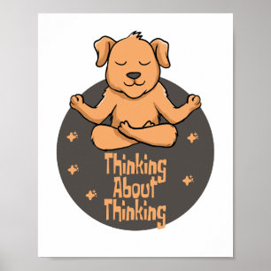 Affiche Chien brun kawaii pratiquant des postures de yoga 