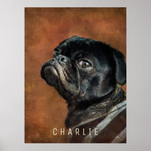 Affiche Chien Carlin Noir