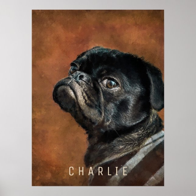Affiche Chien Carlin Noir (Devant)