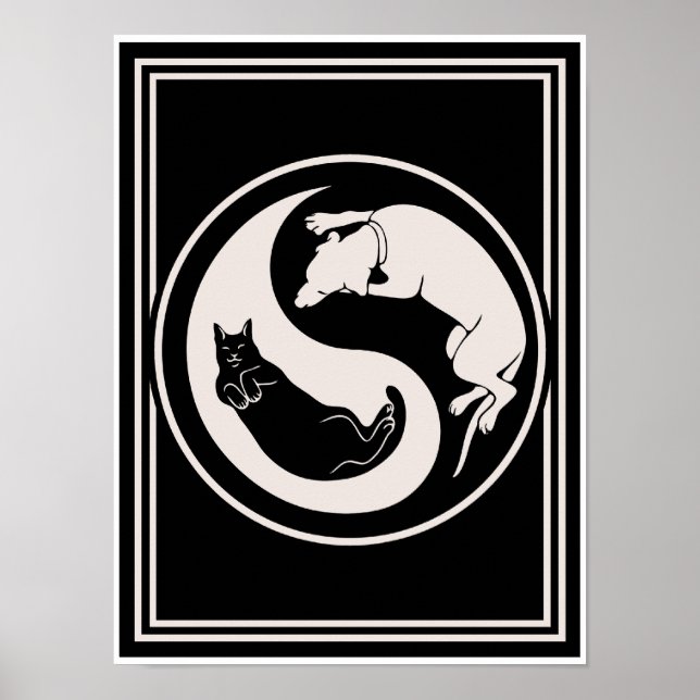 Affiche Chien-chat Yin-Yang (Devant)