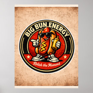 Affiche Chien Chaud - Big Bun Énergie - Amoureux de la Nou