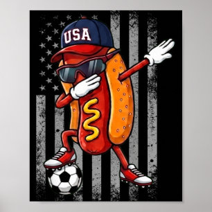 Affiche Chien Chaud Dabbing Drôle Footballeurs Filles Garç