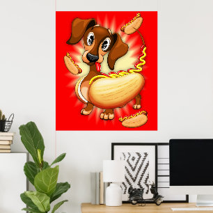 Affiche Chien chaud Dachshund