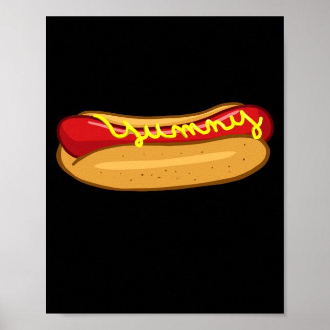 Affiche Chien chaud drôle amateur de hot dog performance  (Devant)