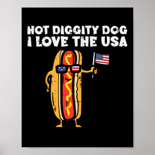 Affiche Chien Chaud du 4 Juillet Hot Diggity Dog Femmes Pa