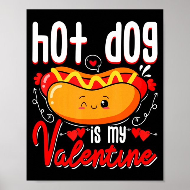 Affiche Chien Chaud Est Ma Saint-Valentin Mignon Enfants T (Devant)