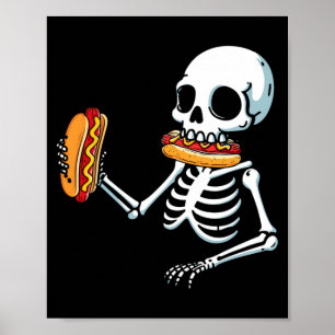 Affiche Chien Chaud Squelette Halloween
