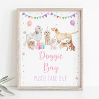Chien Chien rose Fille Anniversaire Symbole préfér