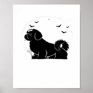 Affiche Chien Chih Tzu - Silhouette de lune d'Halloween Cl