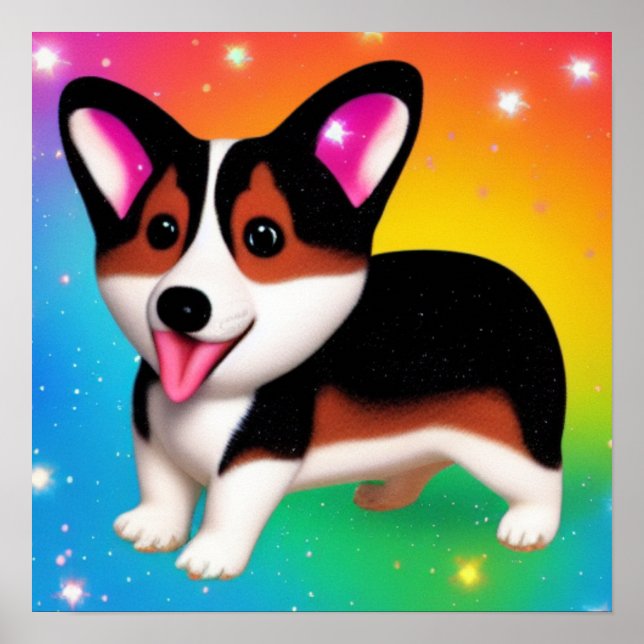 Affiche Chien chiot de Corgi drôle (Devant)