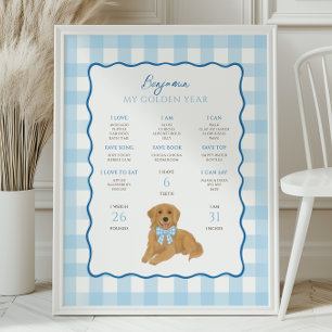 Affiche Chien Chiot Golden Retriever 1er Anniversaire Étap
