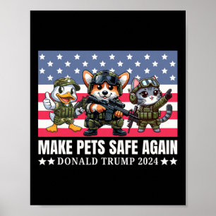 Affiche Chien Corgi Drôle Trump 2025