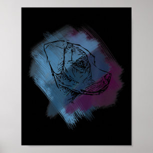 Affiche Chien Cross Hatch - Tatouage d'art en ligne de cou
