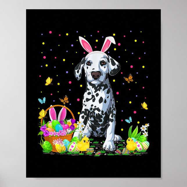 Affiche Chien dalmate Chasse aux oeufs de Pâques Dalmatien (Devant)