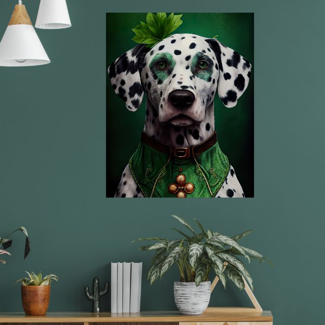 Affiche Chien dalmate en tenue de la Saint Patrick (Salon 1)