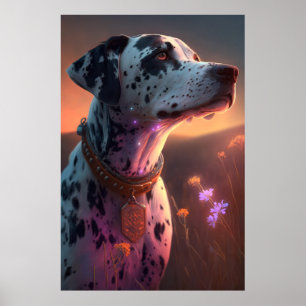Affiche Chien Dalmatien Portrait animal Peinture Animaux A