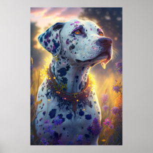 Affiche Chien Dalmatien Portrait animal Peinture Animaux A