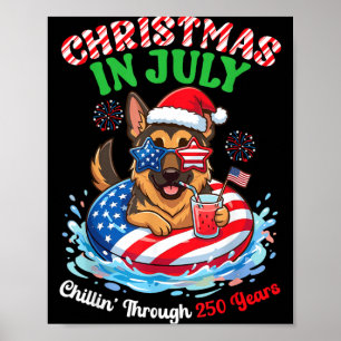 Affiche Chien de berger allemand de Noël Uly se détendant