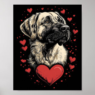 Affiche Chien de berger anatolien de la Saint-Valentin 