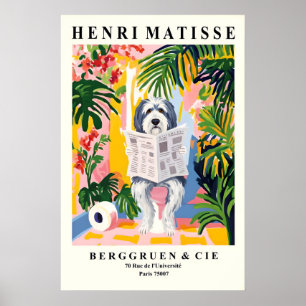 Affiche Chien de berger anglais ancien sur toilette - Drôl