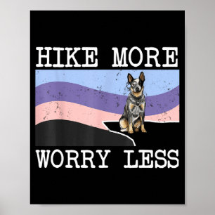 Affiche chien de bétail australien faire une randonnée plu