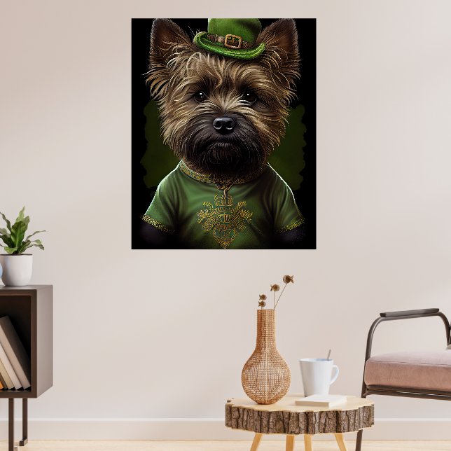 Affiche Chien de Cairn Terrier en Robe de la Saint Patrick (Salon 3)