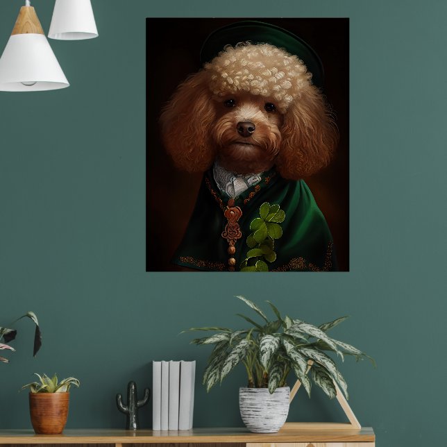 Affiche Chien de caniche en tenue de jour St. Patrick (Salon 1)