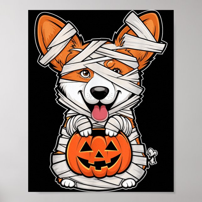 Affiche Chien de compagnie Mummy Pumpkin Halloween (Devant)