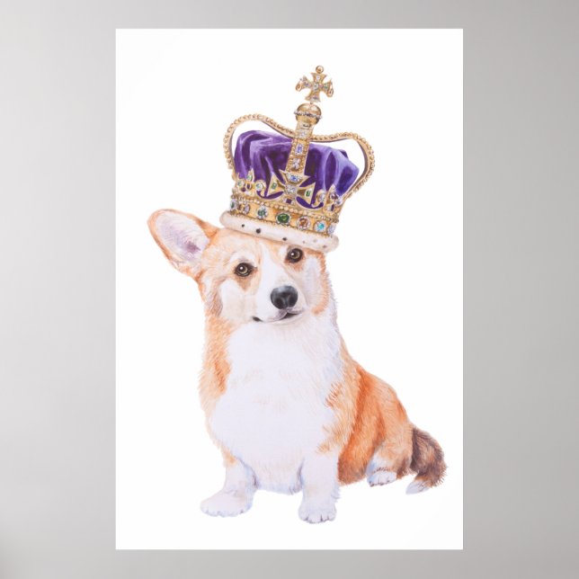 Affiche Chien de Corgi dans la couronne (Devant)