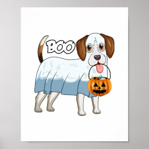 Affiche Chien de Halloween Beagle Fantôme