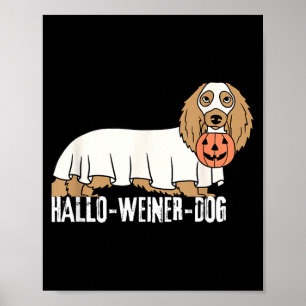 Affiche Chien de Halloween Dachshund Hallo-Weiner