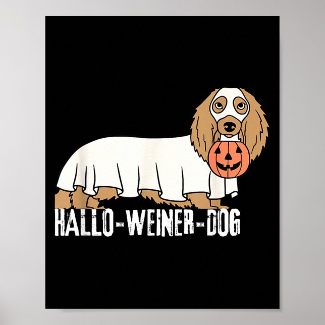 Affiche Chien de Halloween Dachshund Hallo-Weiner (Devant)