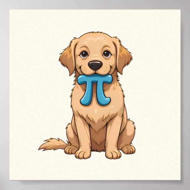 Affiche Chien De Jour Pi Avec Symbole Pi | Joyeuse Journée (Devant)