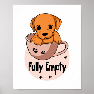 Affiche Chien de Kawaii orang complètement vide dans une t