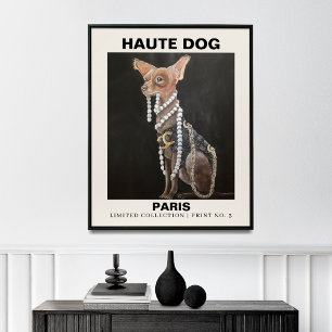 Affiche Chien de mode   Chihuahua Avec Texte Personnalisé