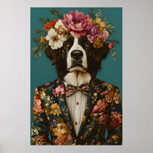 Affiche Chien de montagne bernois en costume Affiche, bern