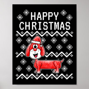 Affiche Chien de Noël moche de Dachshund