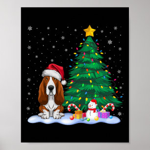 Affiche Chien de pari Chapeau de Renne Lumieres de Sapin d