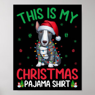 Affiche Chien de Père Noël Bull Terrier Chris