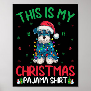 Affiche Chien de Père Noël miniature de l'arbre de Noël la