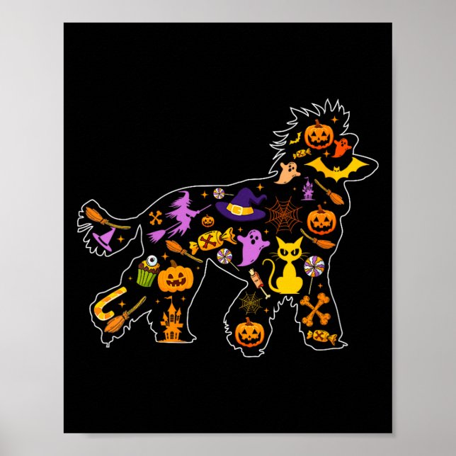 Affiche Chien de Poodle d'Halloween pour femmes  (Devant)