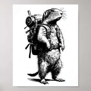 Affiche Chien de Prairie de Randonnée Gopher Randonnée Ani