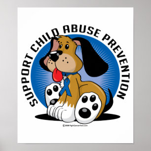 Affiche Chien de prévention de mauvais traitement à enfant