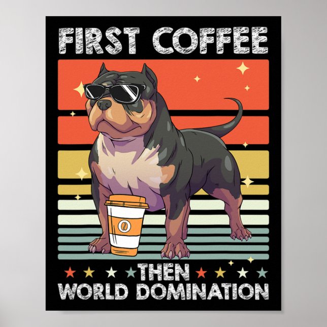 Affiche Chien de race de café - animal de compagnie Americ (Devant)