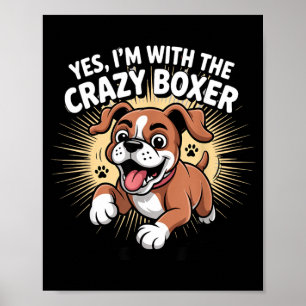 Affiche Chien de race de chiot mignon drôle avec le fou