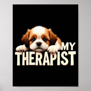 Affiche Chien de race Shih Tzu drôle de mon thérapeute 