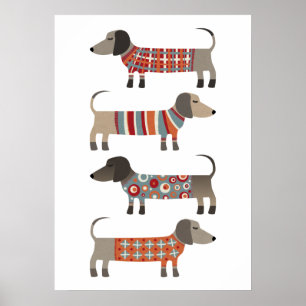 Affiche Chien de saucisse Dachshund