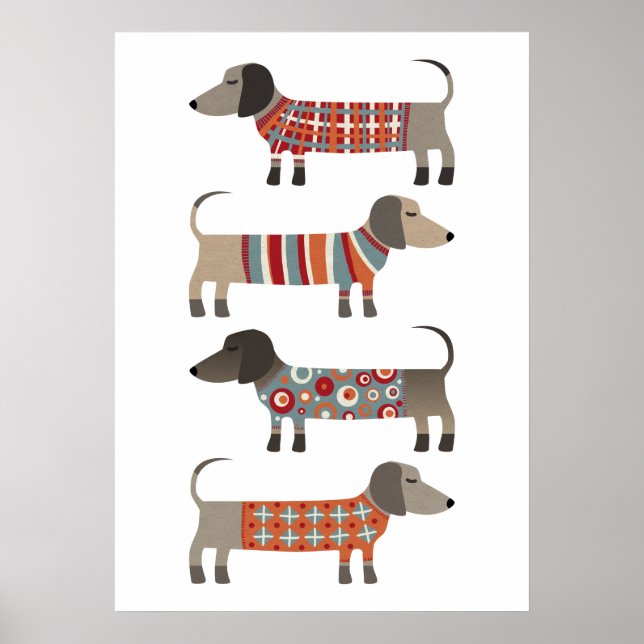 Affiche Chien de saucisse Dachshund (Devant)