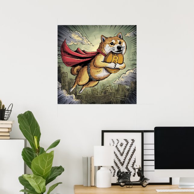 Affiche Chien de Shiba Inu (Bureau à domicile)